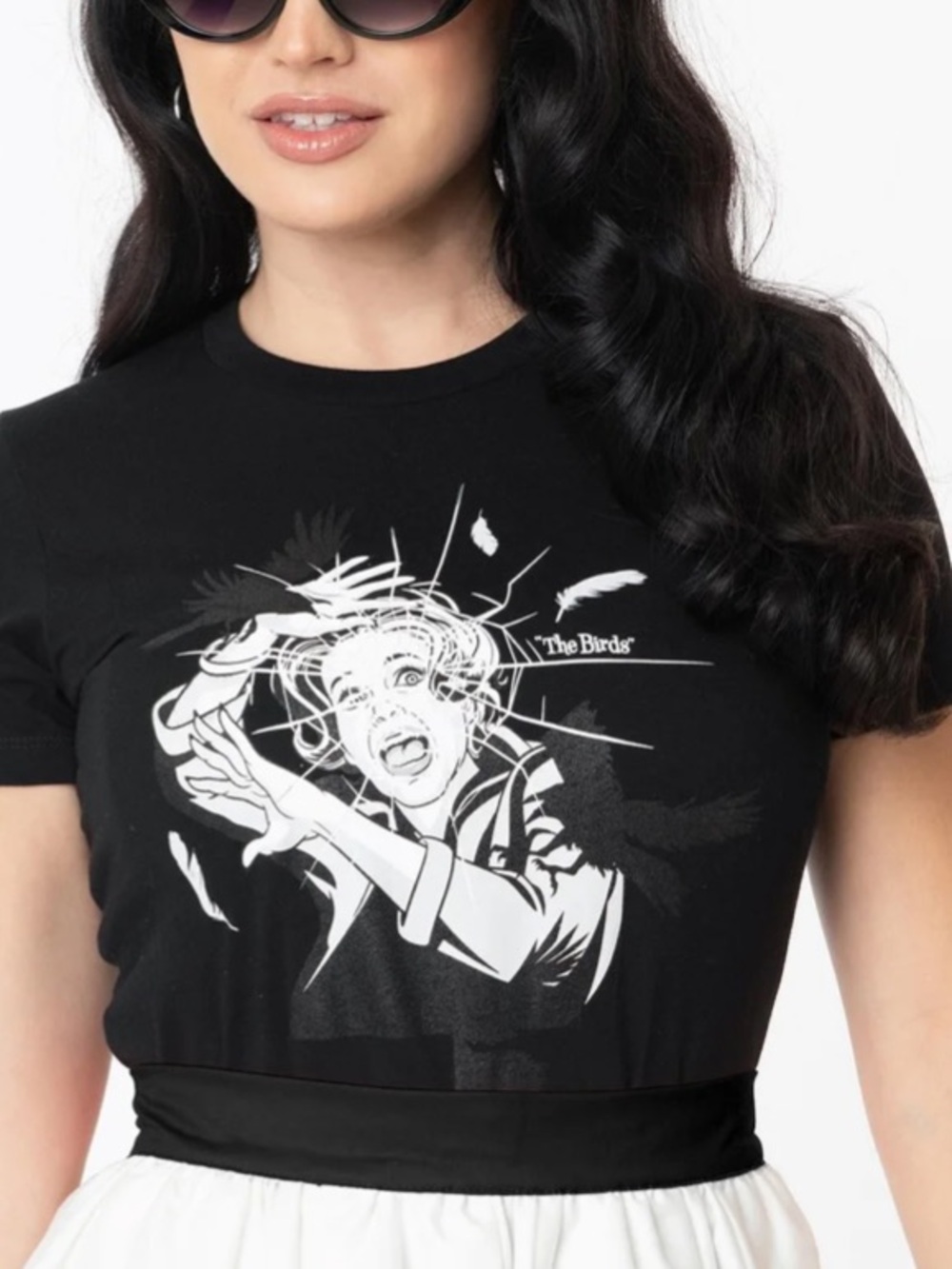 THE BIRDS X UNIQUE VINTAGE MELANIE & THE BIRDS WOMENS GRAPHIC TEE